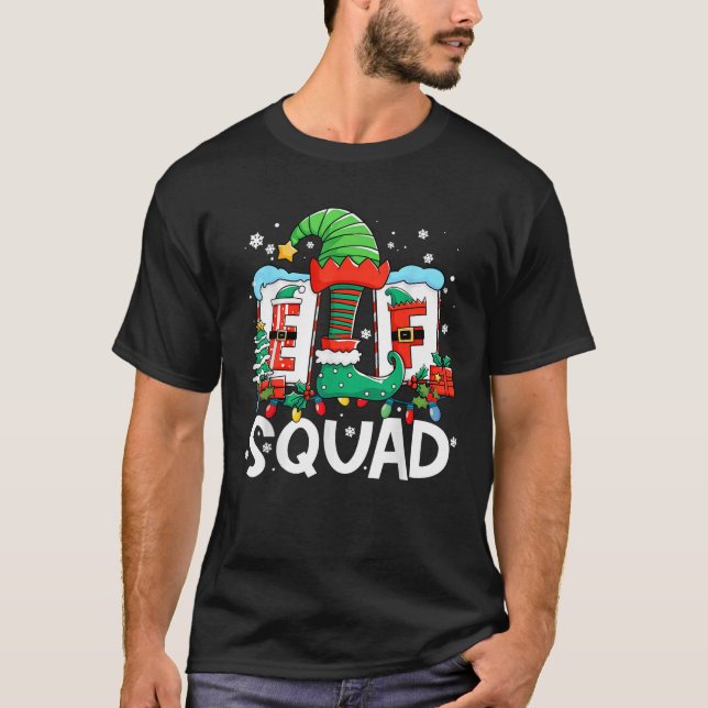 Elf Squad Family Matching Elf Costume Funny Christ T-Shirt (Vorderseite)