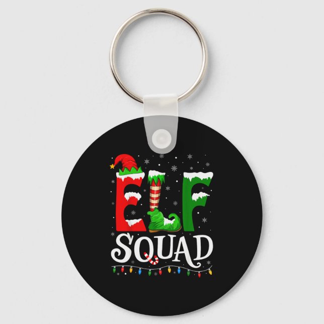 Elf Squad Funny Christmas Family Pajamas  Schlüsselanhänger (Vorderseite)