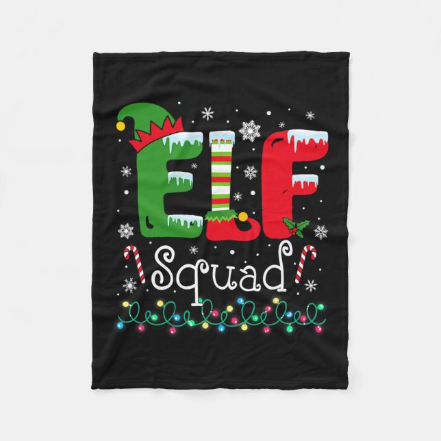Elf Squad Funny Elf Familie Weihnachten Matching P Fleecedecke (Vorderseite)