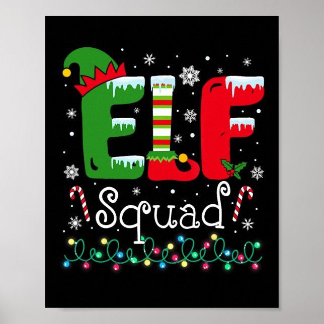 Elf Squad Funny Elf Familie Weihnachten Matching P Poster (Vorne)