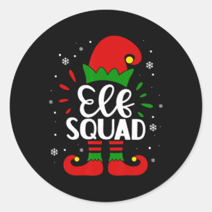 Elf Squad Funny Elf Familie Weihnachten Matching P Runder Aufkleber