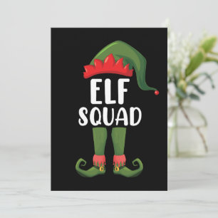 Elf Squad Funny Familie passt Weihnachten Einladung