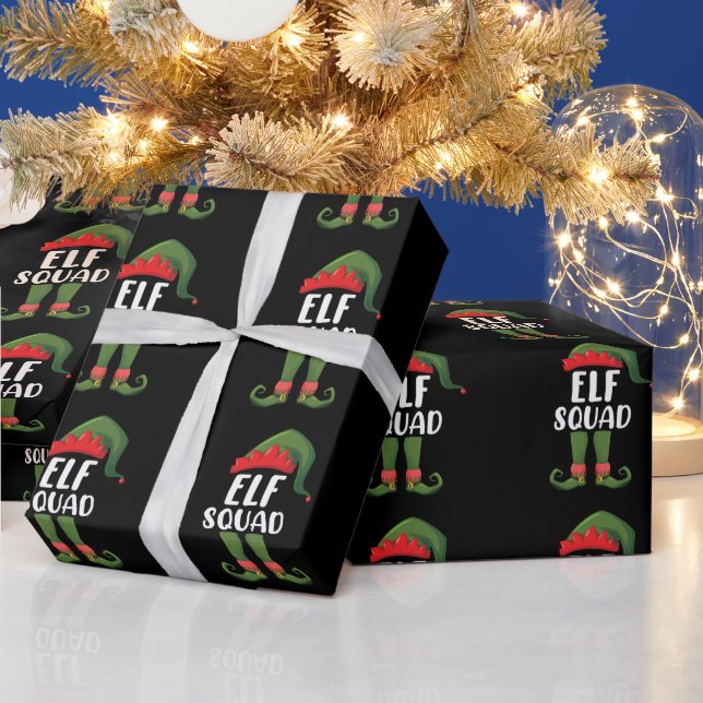 Elf Squad Funny Familie passt Weihnachten Geschenkpapier (Feiertage)