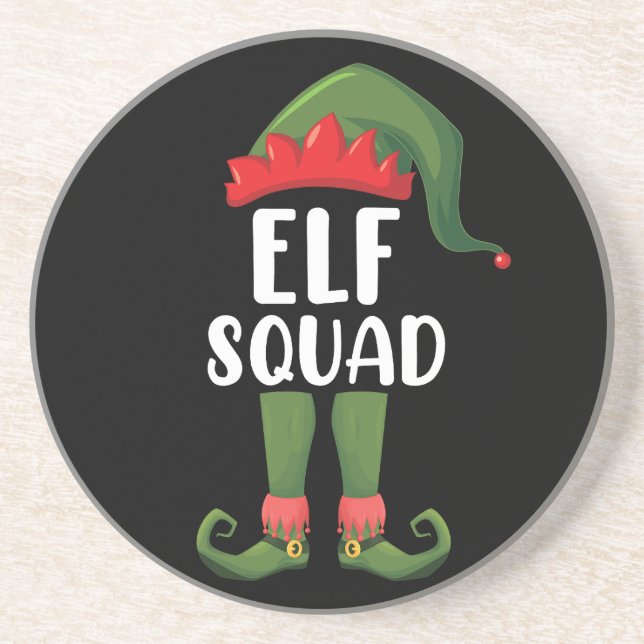 Elf Squad Funny Familie passt Weihnachten Getränkeuntersetzer (Vorne)