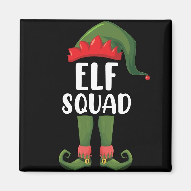 Elf Squad Funny Familie passt Weihnachten Magnet (Vorne)