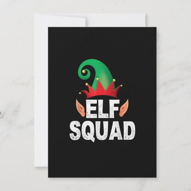 Elf Squad Funny Familie Weihnachten Matching Pajam Einladung (Vorderseite)
