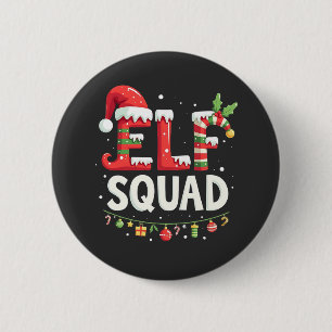 Elf Squad Funny Matching Christmas Outfit Button