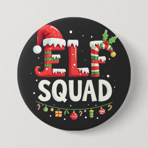 Elf Squad Funny Matching Christmas Outfit Button