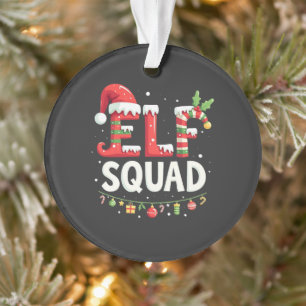 Elf Squad Funny Matching Christmas Outfit Ornament