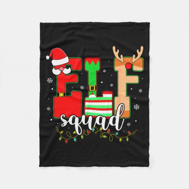 Elf Squad Pajamas For Women Adults Girls Boys Kids Fleecedecke (Vorderseite)