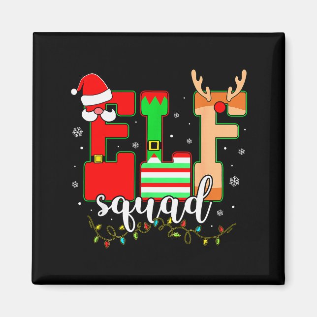 Elf Squad Pajamas For Women Adults Girls Boys Kids Magnet (Vorne)