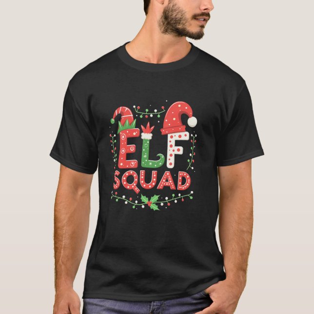 Elf Squad Pajamas Xmas Funny Elf Family Christmas  T-Shirt (Vorderseite)