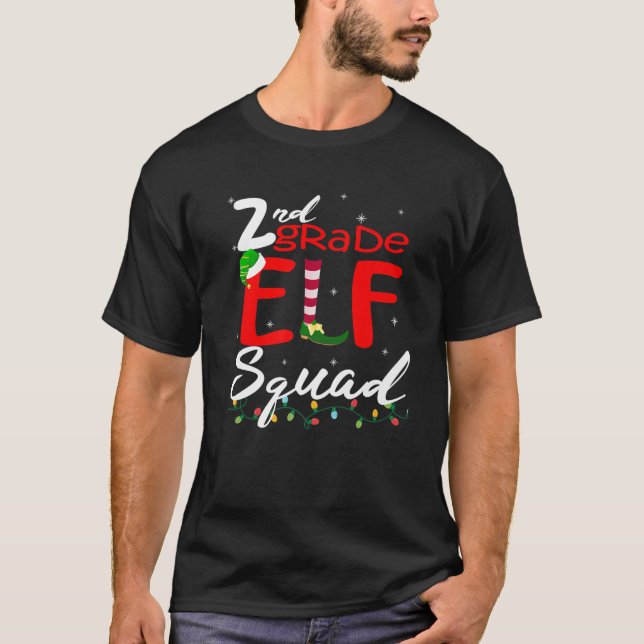 Elf Squad Second Grade Christmas Teacher Top (Vorderseite)