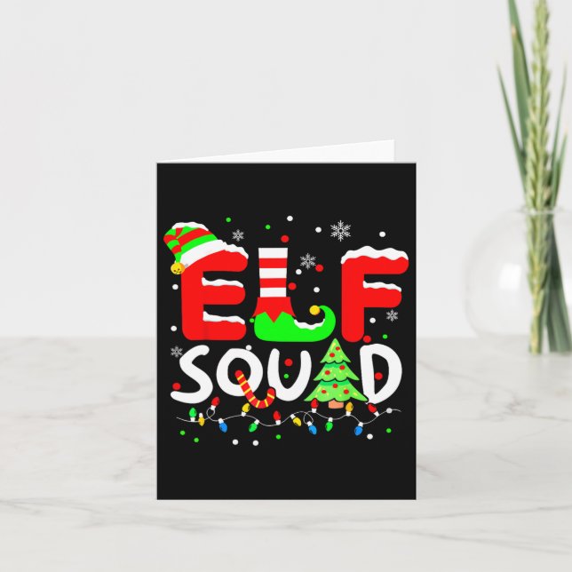 Elf Squad Weihnachten Matching Familie Kleinkind B Karte (Vorderseite)