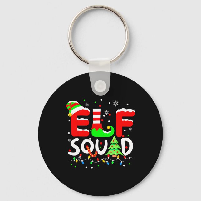Elf Squad Weihnachten Matching Familie Kleinkind B Schlüsselanhänger (Vorderseite)