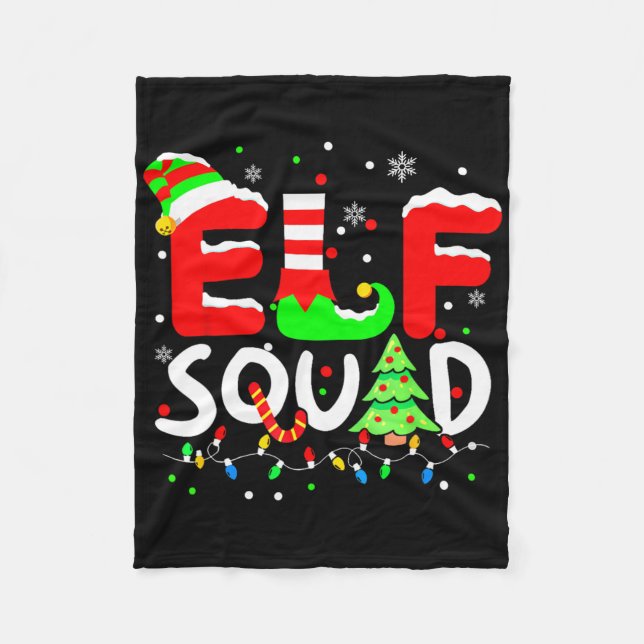 Elf Squad Weihnachten passende Familie Kleinkind J Fleecedecke (Vorderseite)