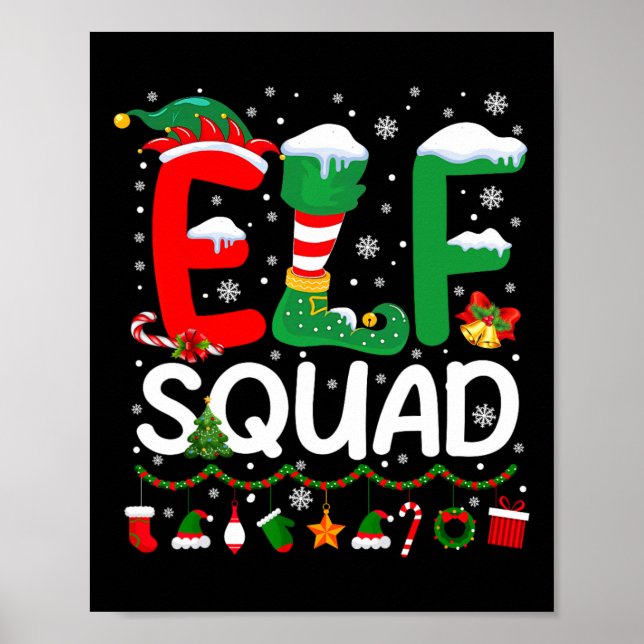 Elf Squad Weihnachtsfamilie Matching Pajamas Kids  Poster (Vorne)