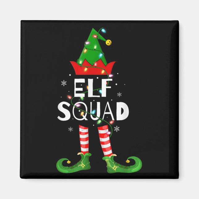 Elf Squad Xmas Matching Family Pajamas Funny Elf C Magnet (Vorne)