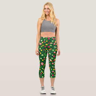 Elf the Movie Candy Pattern Capri Leggings