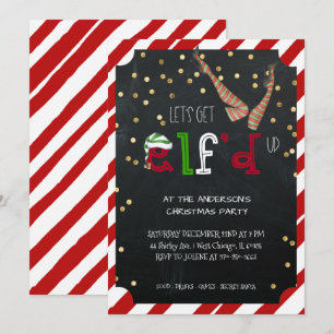 Elf Themed Holiday Weihnachts-Party Einladung