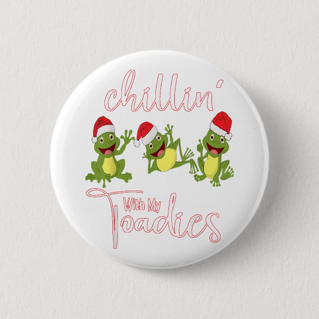 Elf-Toad-Frosch-Wortspiel Toadally bereit für Weih Button (Vorderseite)