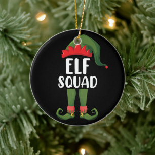 Elf-Truppe Lustige Familie Weihnachten passend  Keramik Ornament