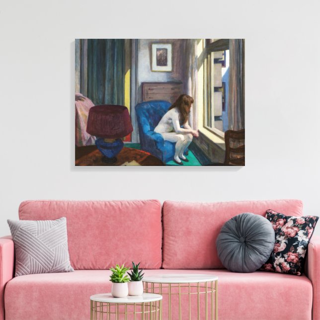 Elf Uhr | Edward Hopper | Leinwanddruck (Insitu (Wohnzimmer))