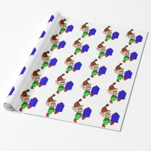 Elf und Geschenk Geschenkpapier