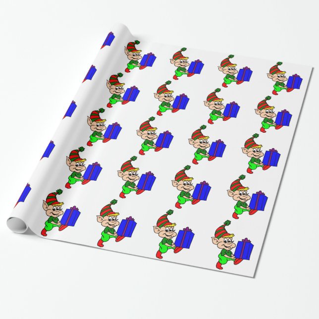 Elf und Geschenk Geschenkpapier (Ungerollt)