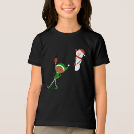 Elf- und Schneemann-Weihnachts-Cartoon Tri-Blend Shirt