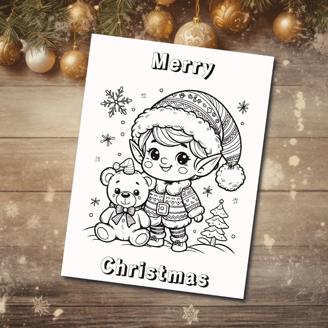 Elf und Teddy Bear Weihnachtsfarbe Me (Von Creator hochgeladen)