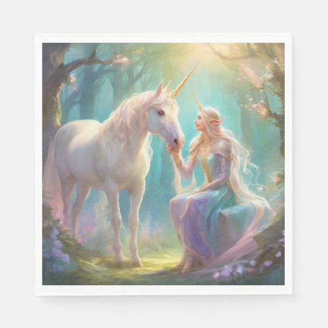 Elf Unicorn Paper Serviette (Vorderseite)