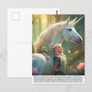 Elf Unicorn Postkarte