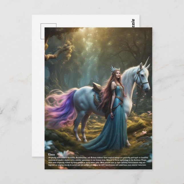 Elf Unicorn Postkarte (Vorne/Hinten)