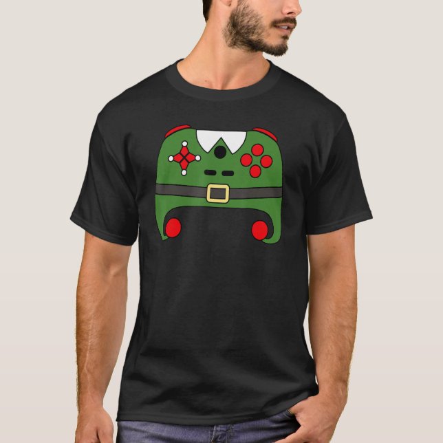 Elf Video Game Controller Funny Christmas Gaming L T-Shirt (Vorderseite)