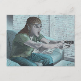 Elf Video Gamer Boss Fight Fantasy Postcard Postkarte