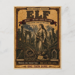 Elf, Vintage Zirkusmonster Postkarte