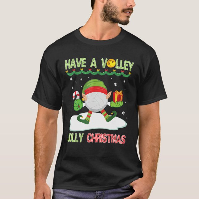 Elf Volleyball Geschenk Tanz auf dem Schnee haben  T-Shirt (Vorderseite)