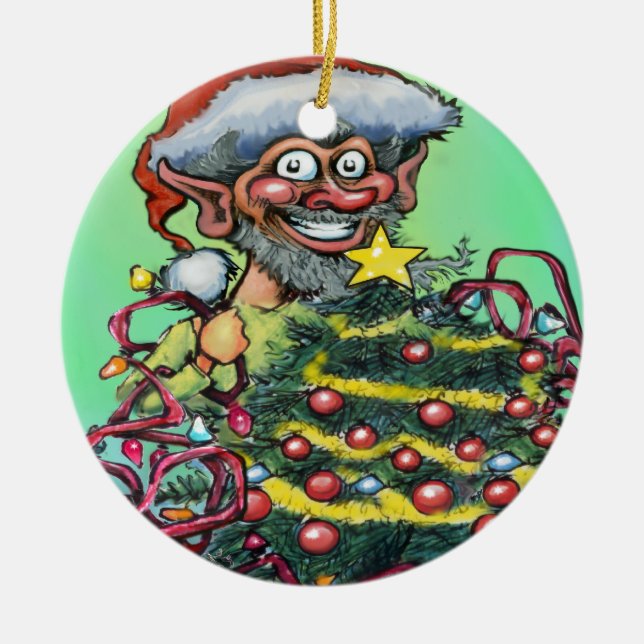Elf w Tree Ornament (Vorne)