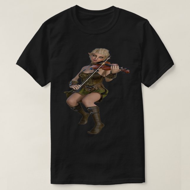 Elf Warrior Barbarian Fantasy Tabletop RPG Rolepla T-Shirt (Design vorne)