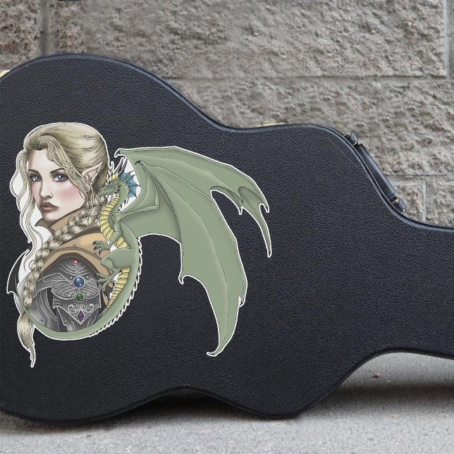 Elf Warrior Dragon Fantasy Aufkleber (Von Creator hochgeladen)