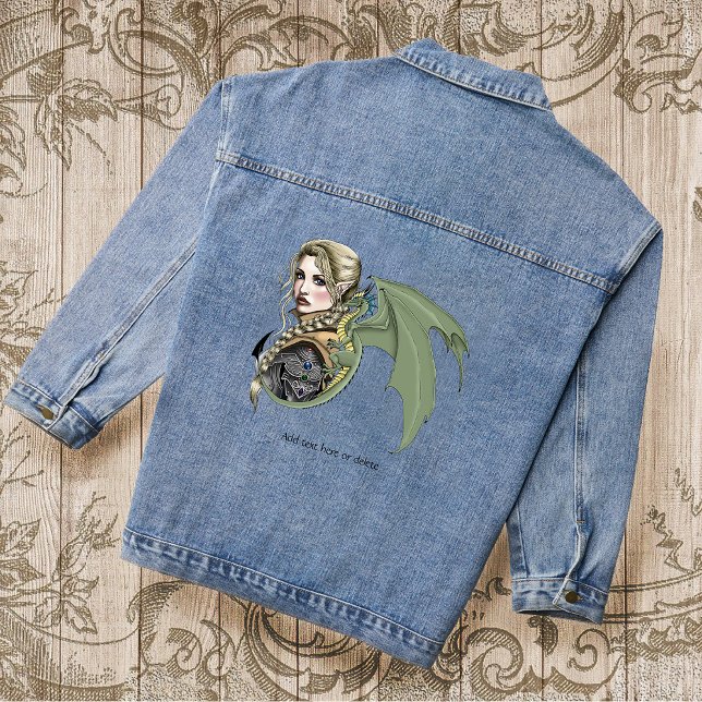 Elf Warrior Dragon Fantasy Jeansjacke (Von Creator hochgeladen)