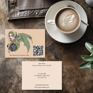 Elf Warrior Dragon Fantasy Visitenkarte