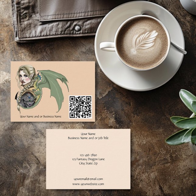 Elf Warrior Dragon Fantasy Visitenkarte (Von Creator hochgeladen)