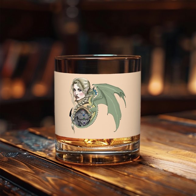 Elf Warrior Dragon Fantasy Whiskyglas (Von Creator hochgeladen)