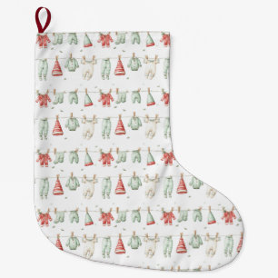Elf-Wäsche-Muster  Großer Weihnachtsstrumpf