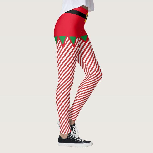 Elf Weihnachten Niedlichen Candy Streifen für Elfe Leggings (Rechts)