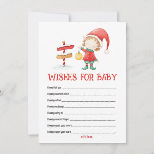 Elf, Weihnachts-Baby-Shower-Wünsche für Baby-Karte Mitteilungskarte