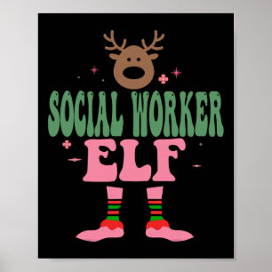 Elf Xmas Familiengruppe Weihnachten Teil Poster