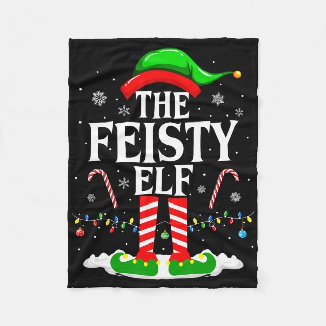 Elf Xmas Funny Matching Family Group Ch Fleecedecke (Vorderseite)